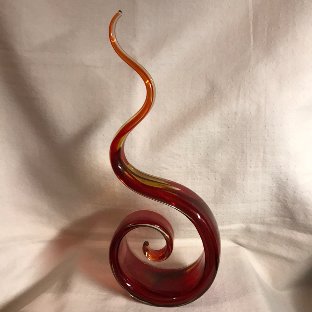 Vintage Murano Style Art Glass Sculpture referred to as Dancing Flame